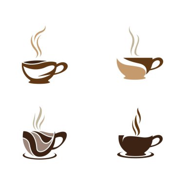 Kahve fincanı logo şablonu vektör resimleme tasarımı