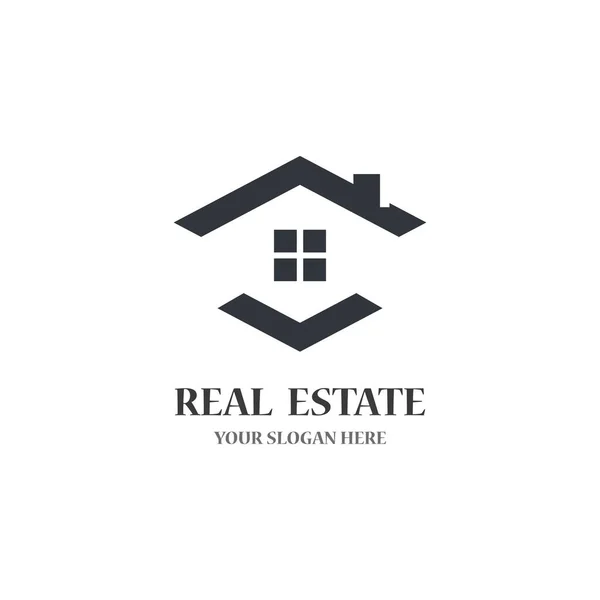 Ilustração Ícone Vetor Modelo Logotipo Imobiliário — Vetor de Stock