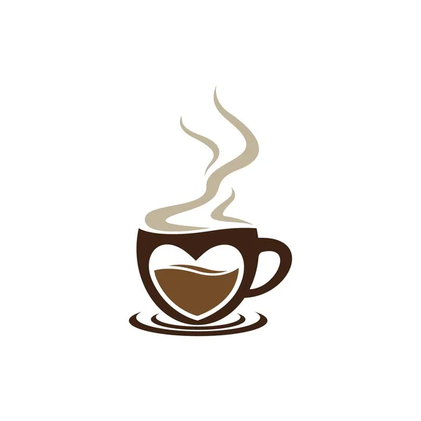 Café Tasse Logo Modèle Vectoriel Icône Illustration Design — Image vectorielle