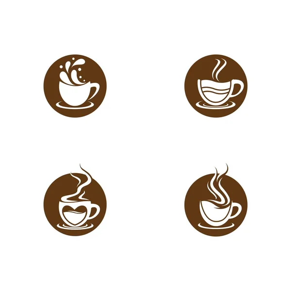 Filiżanka Kawy Logo Szablon Wektor Ikona Ilustracja Projekt — Wektor stockowy