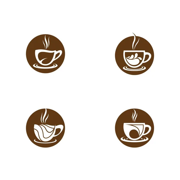 Copo Café Logotipo Modelo Vetor Ícone Ilustração Design —  Vetores de Stock