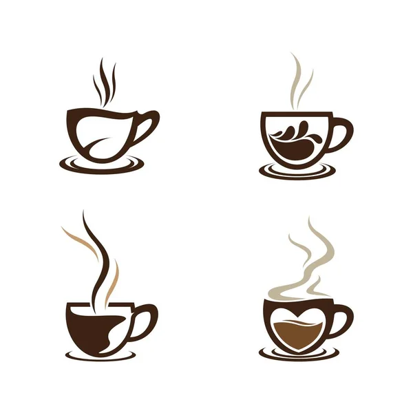 Café Tasse Logo Modèle Vectoriel Icône Illustration Design — Image vectorielle