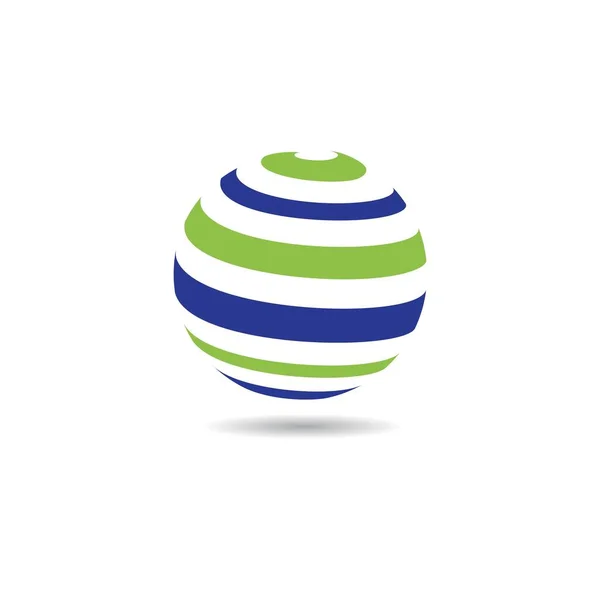 Modelo Logotipo Global Ícone Vetor Design Ilustração — Vetor de Stock