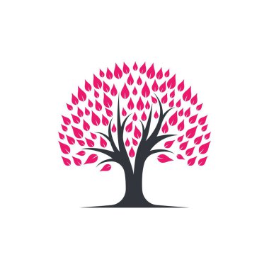 Ağaç logosu şablon vektör çizimi