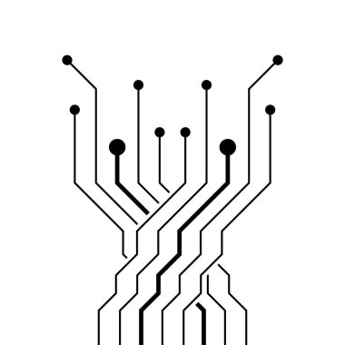 Circuit logo vektör resimleme tasarımı