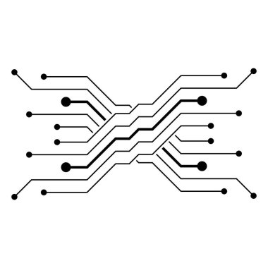 Circuit logo vektör resimleme tasarımı