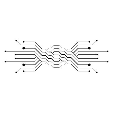 Circuit logo vektör resimleme tasarımı
