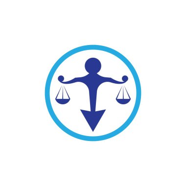 Adalet ve hukuk logo vektör illüstrasyonu