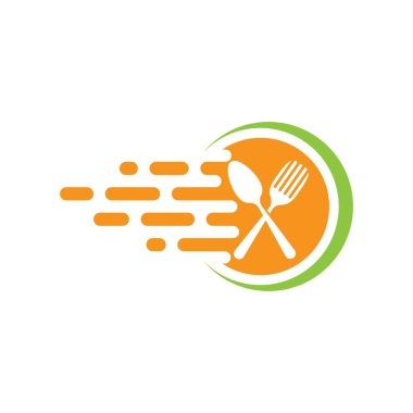 Gıda teslimatı logo şablonu vektör resimleme