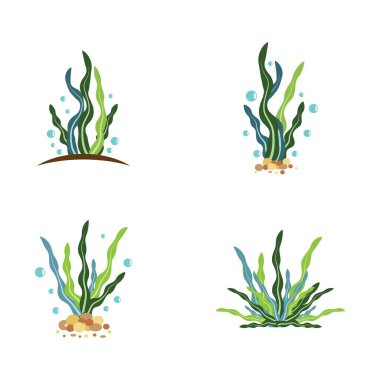 Seaweed logo template vector icon illustration design