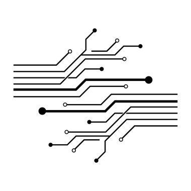 Circuit logo vektör resimleme tasarımı