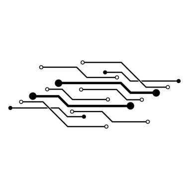 Circuit logo vektör resimleme tasarımı