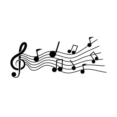 Müzik notası simgesi veteror logosu yaratıcı illüstrasyon