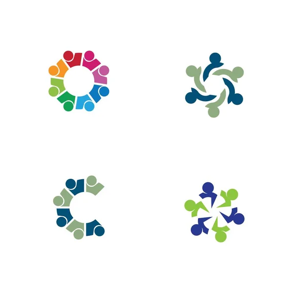 Logo Comunitario Plantilla Vector Icono Ilustración Diseño — Vector de stock