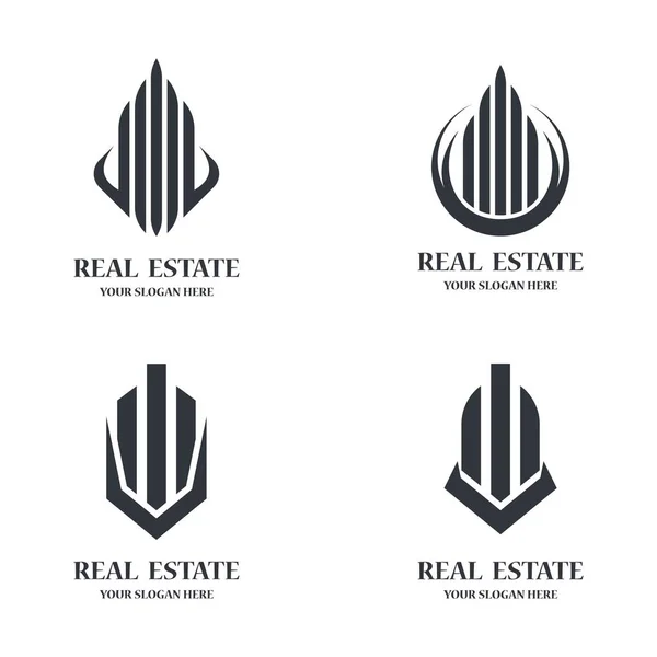 Real Estate Logo Template Vector Icon Illustratrion — Stock Vector