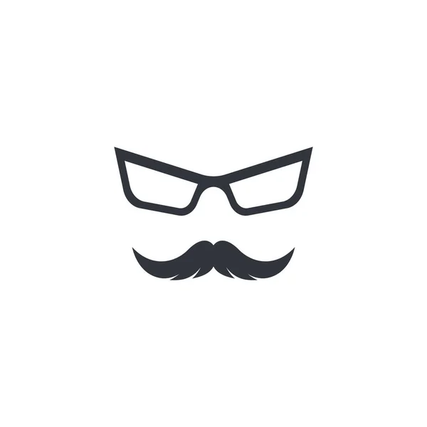 Moustache Avec Lunettes Logo Icône Vectoriel Illustration — Image vectorielle