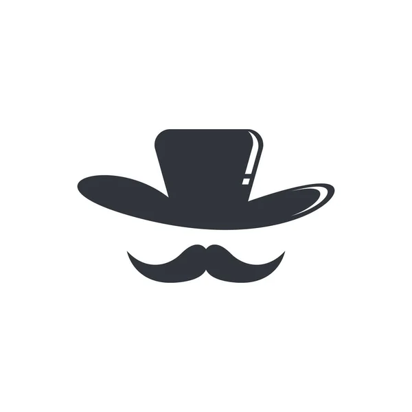 Cowboy Hatt Logotyp Mall Illustration Design — Stock vektor