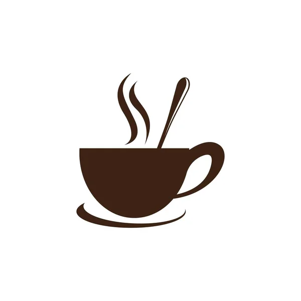 Café Taza Logo Vector Icono Ilustración Diseño — Archivo Imágenes Vectoriales