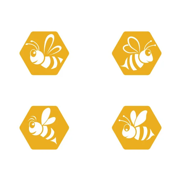 Logo Abeille Icône Vectorielle Illustration Design — Image vectorielle