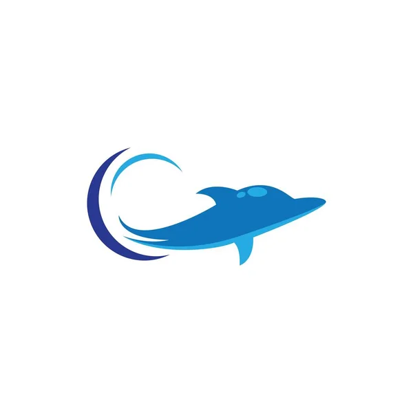 Modèle Logo Dolphin Icône Vectorielle Illustration Design — Image vectorielle