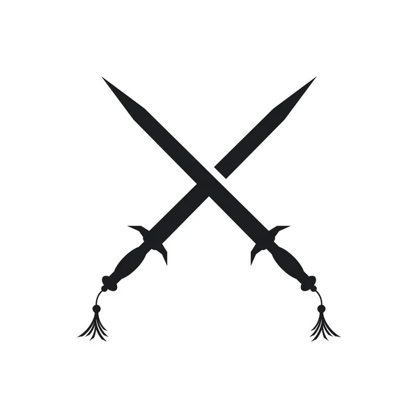 Sword Logo Template Vector Pictogram Illustratie Ontwerp — Stockvector