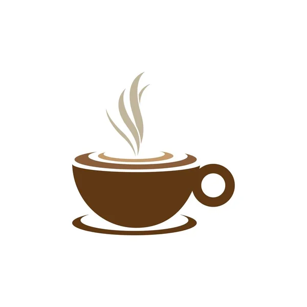 Café Taza Logo Vector Icono Ilustración Diseño — Archivo Imágenes Vectoriales