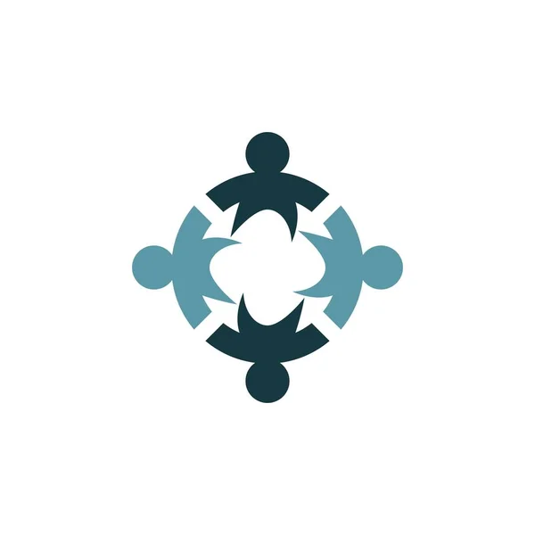 Travail Équipe Logo Vectoriel Icône Illustration Design — Image vectorielle