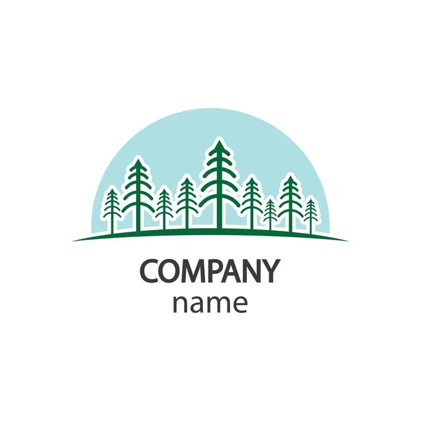 Desain Ilustrasi Ikon Vektor Logo Pohon Pinus - Stok Vektor
