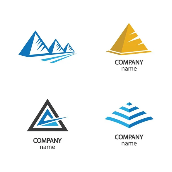 Pyramid Logo Vector Icon Illustration Design — Stock Vector