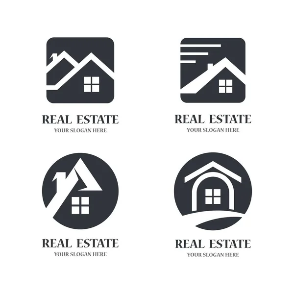 Real Estate Logo Vector Icon Illustratrion — Stock Vector