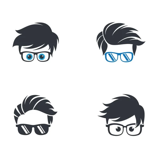 Geek Logotipo Modelo Ícone Vetor Ilustração —  Vetores de Stock