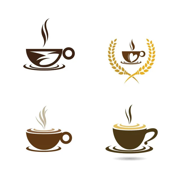 Логотип Чашки Кави Векторна Ілюстрація Дизайну — стоковий вектор