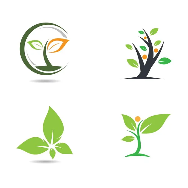 Ecología Logo Vector Icono Ilustración Diseño — Vector de stock