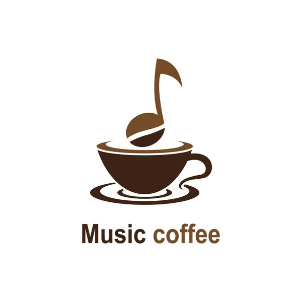 Music Cafe Logo Kreativní Vektorový Design Ikon — Stockový vektor