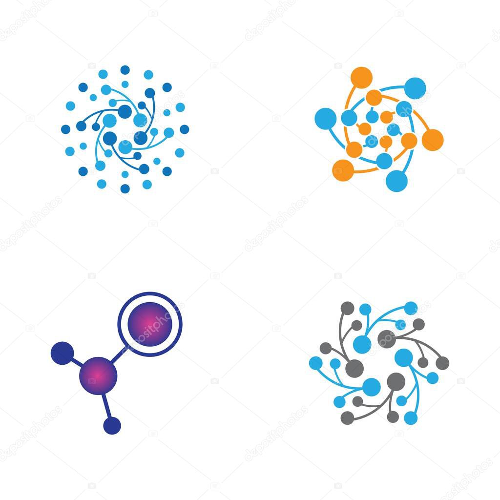 Molecule logo vector icon illustration design