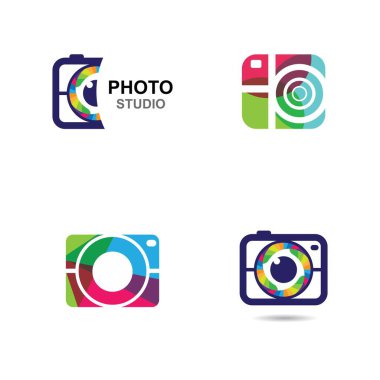 Kamera logo vektör illüstrasyon tasarımı