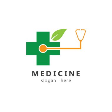 Tıbbi çapraz logo yaratıcı vektör illüstrasyon tasarımı