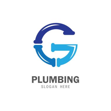 Tesisat servis simgesi logosu yaratıcı vektör çizimi