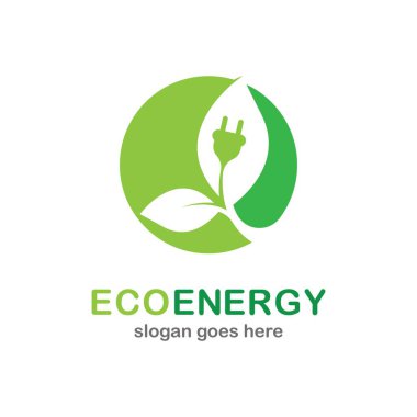 Eko enerji simgesi logosu yaratıcı vektör illüstrasyonu
