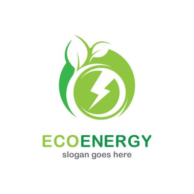 Eko enerji simgesi logosu yaratıcı vektör illüstrasyonu