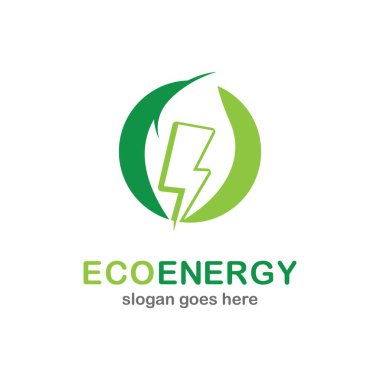 Eko enerji simgesi logosu yaratıcı vektör illüstrasyonu
