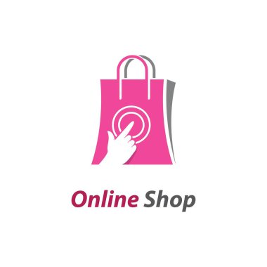 Çevrimiçi dükkan logo şablonu ikon vektör tasarımı