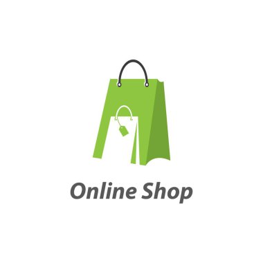 Çevrimiçi dükkan logo şablonu ikon vektör tasarımı