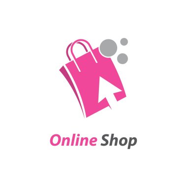 Çevrimiçi dükkan logo şablonu ikon vektör tasarımı