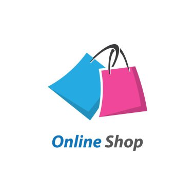 Çevrimiçi dükkan logo şablonu ikon vektör tasarımı