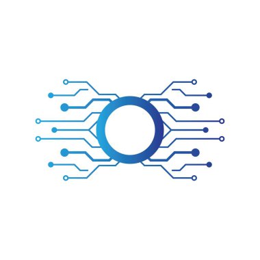 Circuit logo şablon vektör resimleme tasarımı