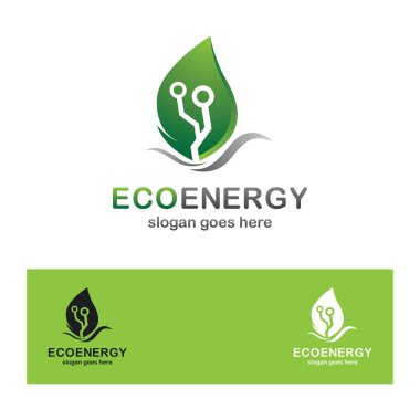 Eko enerji simgesi logosu yaratıcı vektör illüstrasyonu