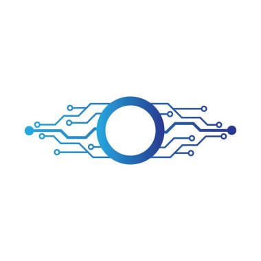 Circuit logo şablon vektör ikonu tasarımı