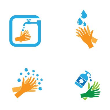 El yıkama logosu vektör simgesi tasarımı