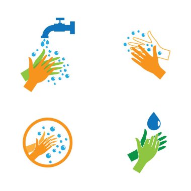 El yıkama logosu vektör simgesi tasarımı